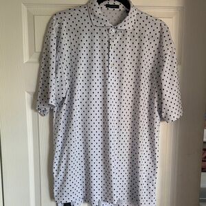 Turtleson white polo with navy flower